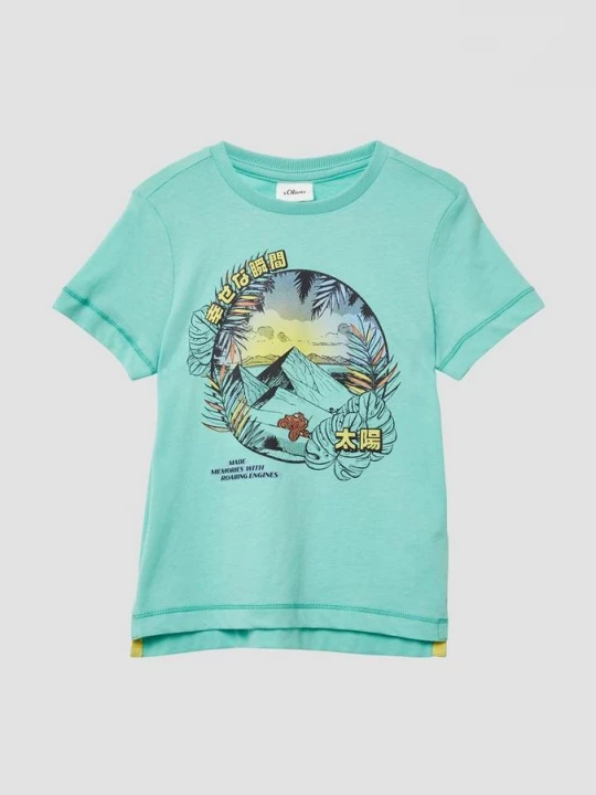 Foto van product Shirt met print en zijsplitten aan de zoom s.Oliver