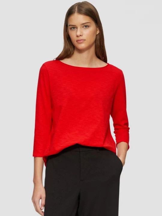 Foto van product Shirt met slubstructuur en 3 / 4-mouwen s.Oliver rood