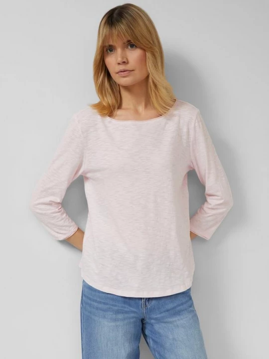 Foto van product Shirt met slubstructuur en 3 / 4-mouwen s.Oliver roze