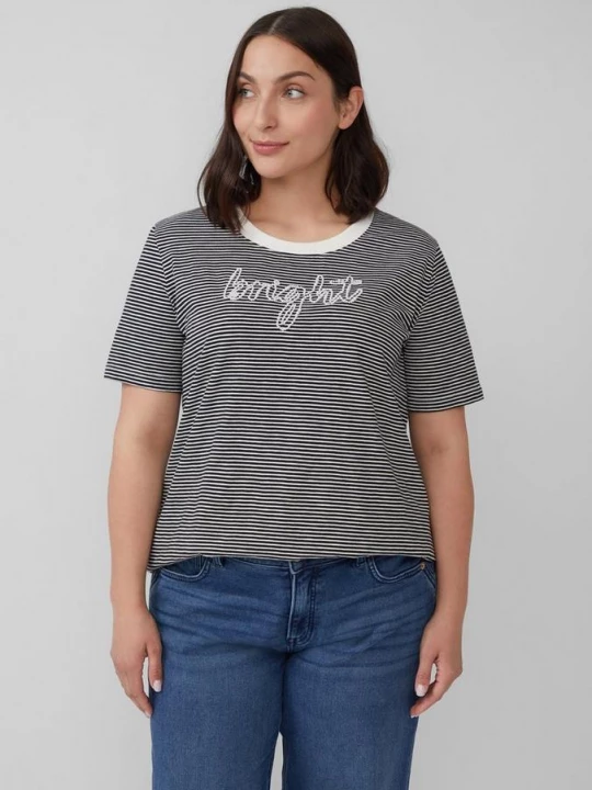 Foto van product Shirt met strepen met sierkraaltjes s.Oliver
