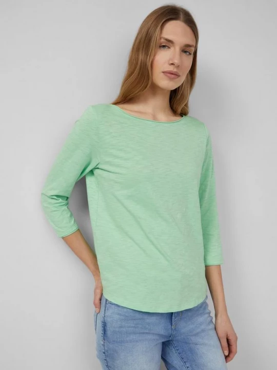 Foto van product Shirt met vlamgarenstructuur en 3 / 4 mouwen s.Oliver groen