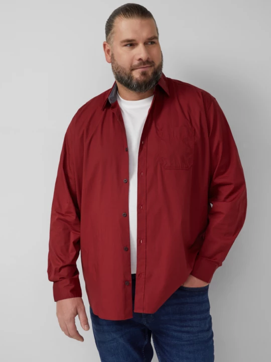 Foto van product Shirt Regular Fit met motief all-over en Kent-kraag s.Oliver rood