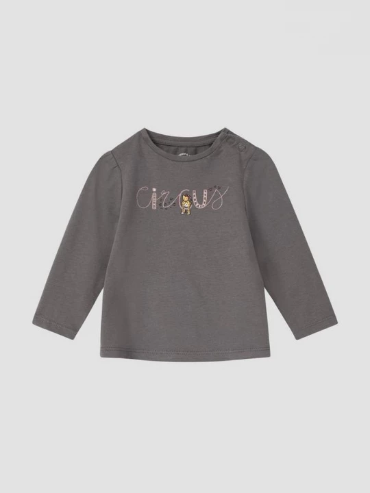 Foto van product Shirt van flared jersey met glitterprint voor s.Oliver grijs