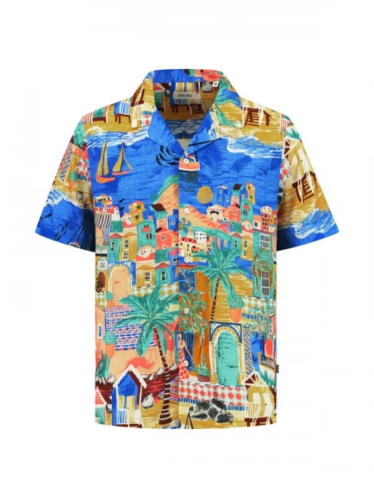 Foto van product Shiwi Overhemd 'Island' blauw / geel / groen / oranje