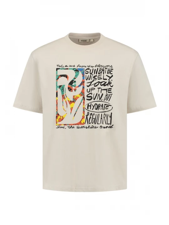 Foto van product Shiwi Shirt 'Jay Flower Block' beige / turquoise / kreeft / zwart