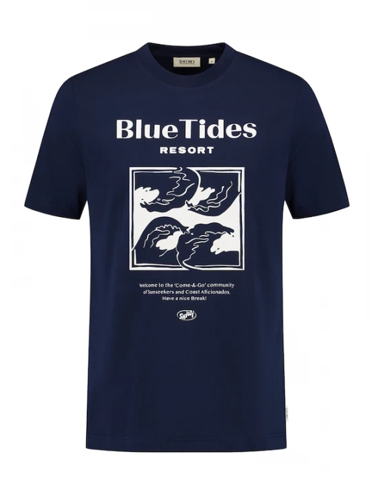 Foto van product Shiwi Shirt 'Liam Blue Tides' navy / wit