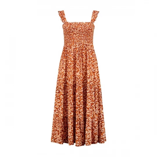 Foto van product Shiwi Zomerjurk crème / roestbruin / cognac
