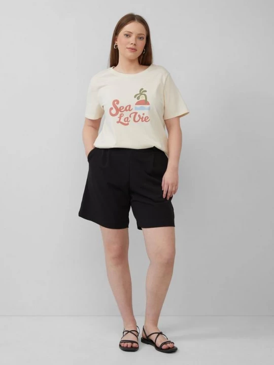 Foto van product Short van interlock-jersey met elastische band QS zwart