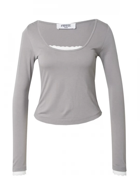 Foto van product SHYX Shirt 'Caro' donkergrijs / wit