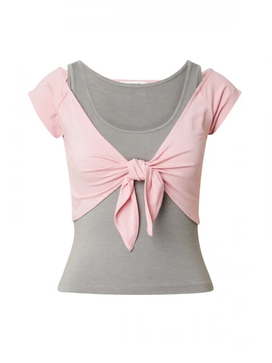 Foto van product SHYX Shirt 'Clara' donkergrijs / rosa