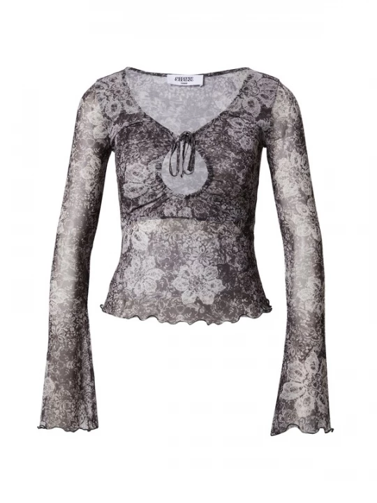 Foto van product SHYX Shirt 'Heather' donkergrijs / wit