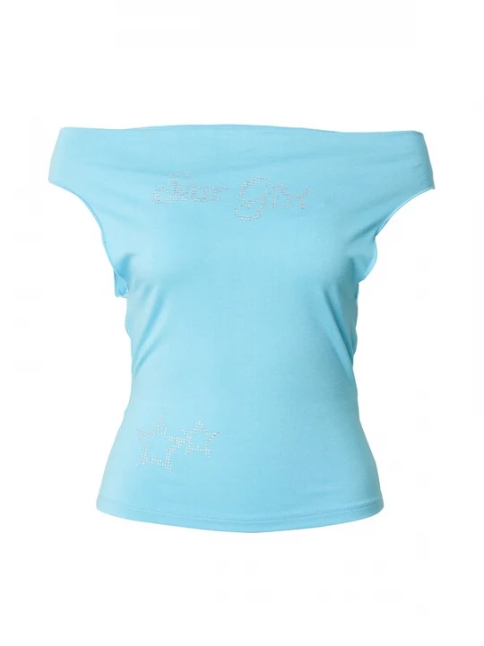Foto van product SHYX Shirt neonblauw / zilvergrijs