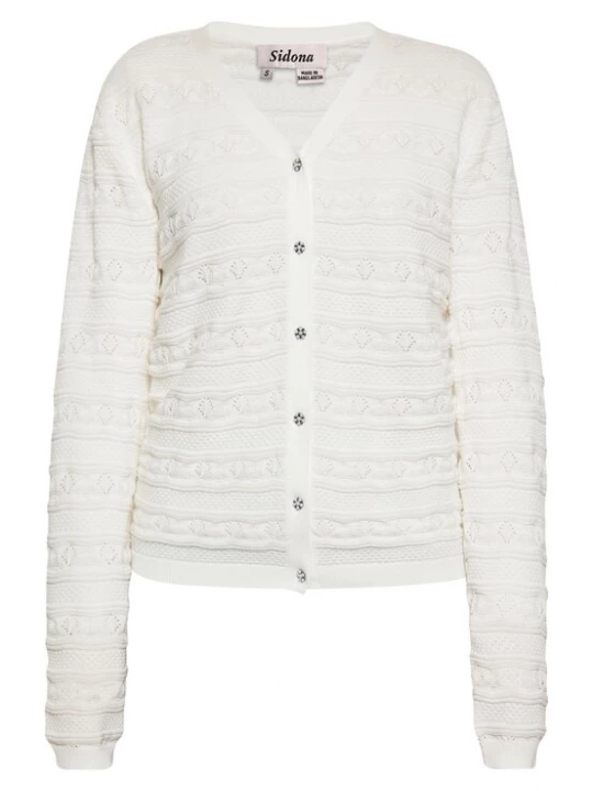 Foto van product Sidona Gebreid vest wolwit