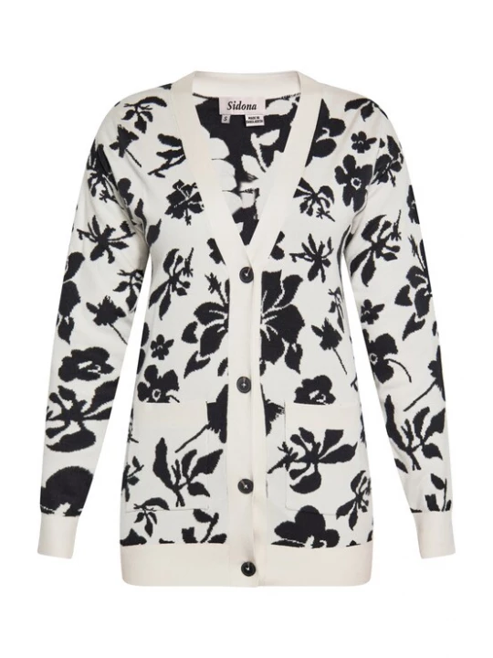 Foto van product Sidona Gebreid vest zwart / wolwit