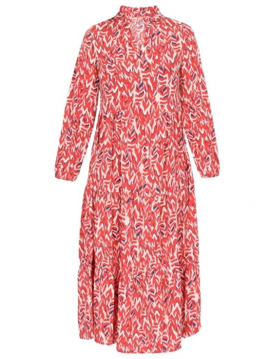 Foto van product Sidona Jurk crème / donkerblauw / zalm roze
