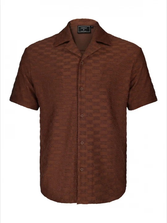 Foto van product SikSilk Overhemd 'Towelling' bruin