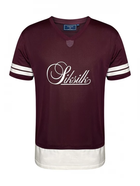Foto van product SikSilk Shirt bourgogne / wit