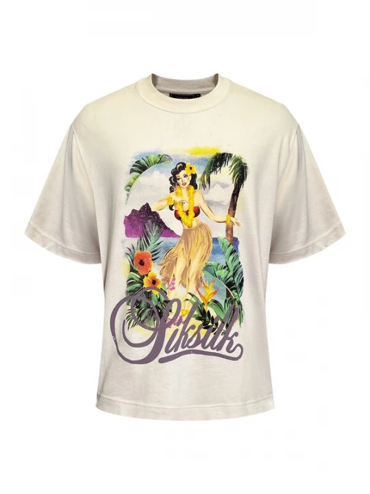 Foto van product SikSilk Shirt ecru / bruin / geel / smaragd