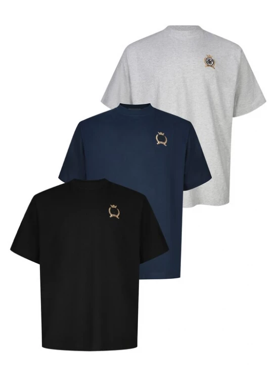 Foto van product SikSilk Shirt navy / goud / grijs gemêleerd / zwart