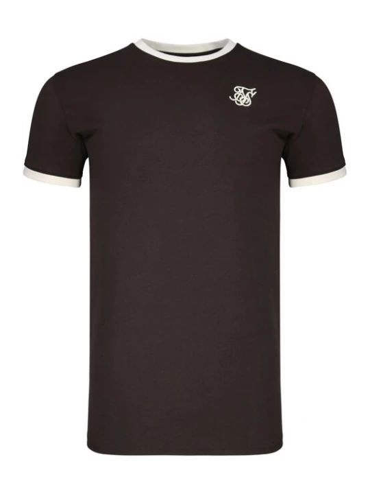Foto van product SikSilk Shirt 'Ringer' bruin / wit