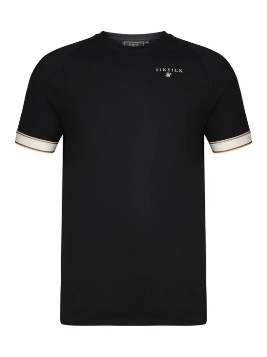 Foto van product SikSilk Shirt 'Tech' donkerbruin / goudgeel / zwart / wit