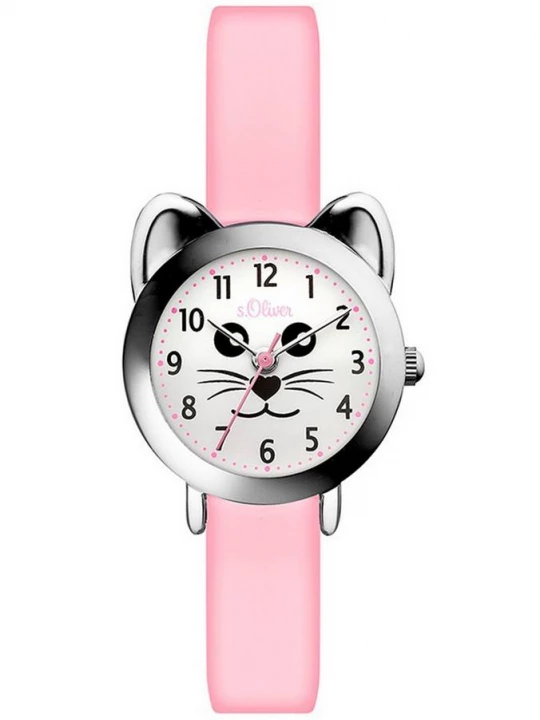 Foto van product Siliconen horloge in kattendesign s.Oliver roze