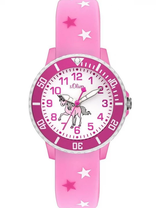 Foto van product Siliconen horloge met eenhoornmotief s.Oliver roze