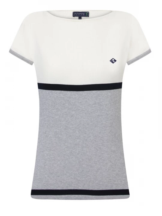 Foto van product Sir Raymond Tailor Trui 'Thaiss' navy / grijs gemêleerd / offwhite