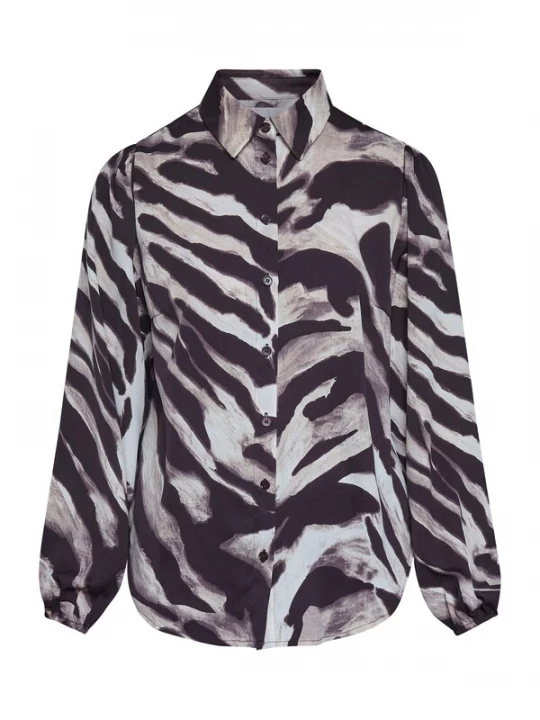 Foto van product SISTERS POINT Blouse 'EBBEY' chocoladebruin / lichtbruin / offwhite