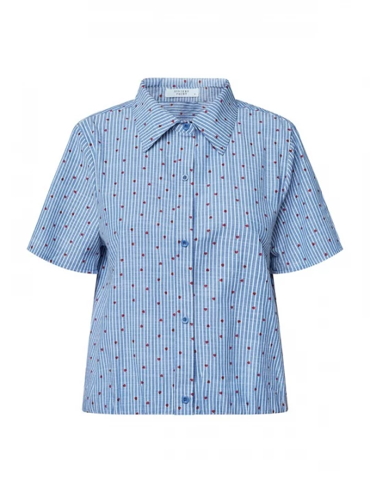 Foto van product SISTERS POINT Blouse 'GUFO' lichtblauw / rood / wit