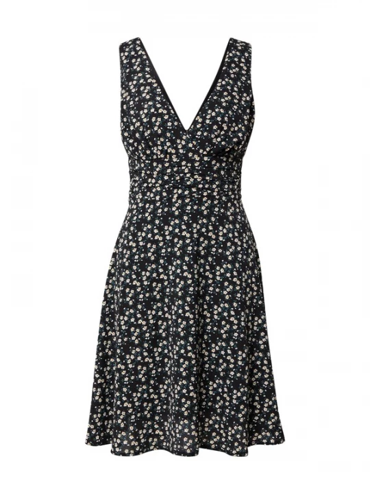 Foto van product SISTERS POINT Zomerjurk 'GABBI' goudgeel / petrol / zwart / wit