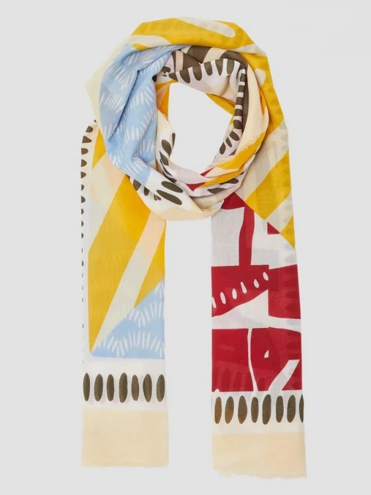 Foto van product Sjaal met print all-over en franjes s.Oliver geel