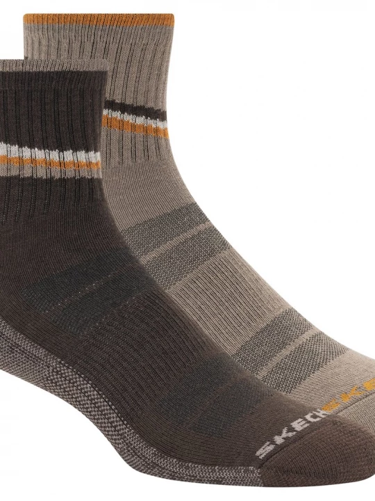 Foto van product Skechers 2 Pack heren's Quarter Trailsokken CM Bruin, Maat Large
