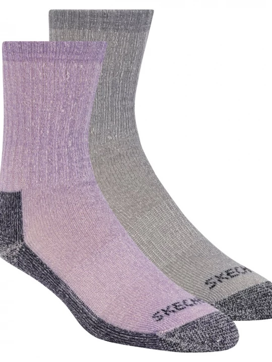 Foto van product Skechers 2 Pack Woheren's Crew Woolsokken CM Purper / Grijs, Maat Medium