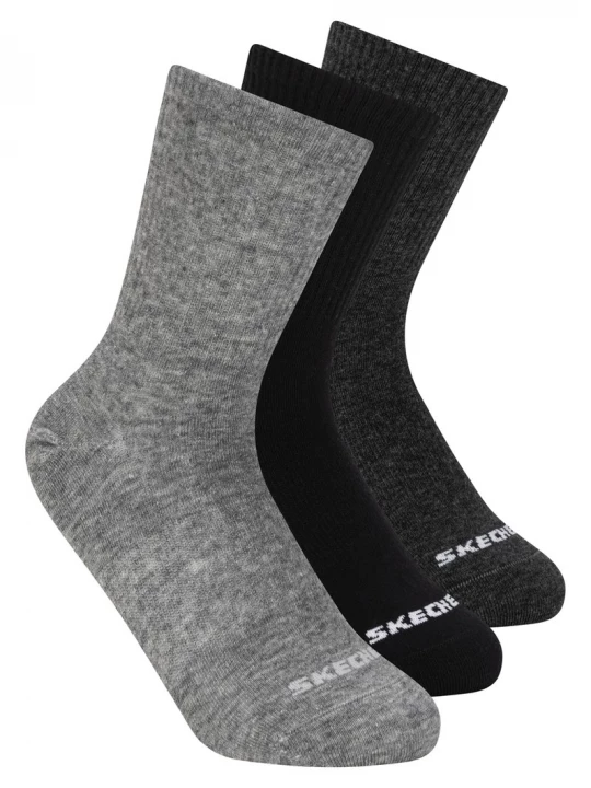 Foto van product Skechers 3 Pack Boys' Crew Cottonsokken CM Grijs, Maat Medium