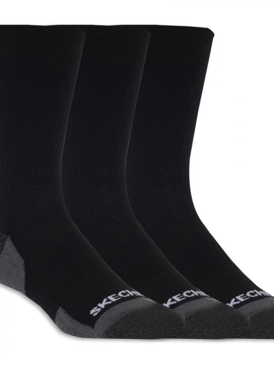 Foto van product Skechers 3 Pack Half Terry Crewsokken CM Zwart, Maat Large