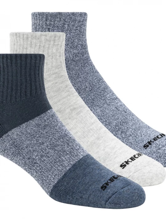 Foto van product Skechers 3 Pack heren's Colorblock Quartersokken CM Blauw, Maat Large