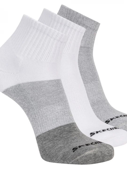 Foto van product Skechers 3 Pack heren's Colorblock Quartersokken CM Grijs, Maat Large
