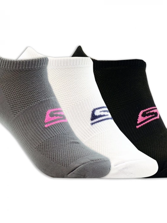 Foto van product Skechers 3 Pack No Show Stretchsokken CM Wit / Zwart, Maat Medium