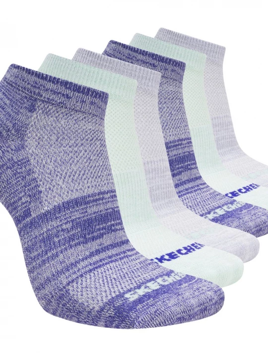 Foto van product Skechers 6 Pack Girls' Low Cut Color Stripesokken CM Paars, Maat Small