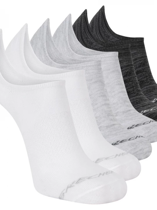 Foto van product Skechers 6 Pack heren's Sneaker Linersokken CM Wit / Zwart, Maat Large