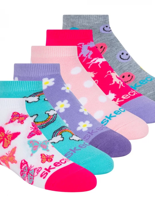 Foto van product Skechers 6 Pack Low Cut Multicolor Printsokken, Maat Small