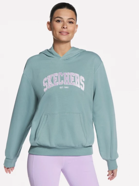 Foto van product Skechers Collegiate pullover hoodie CM Licht Grijs / Turkoois