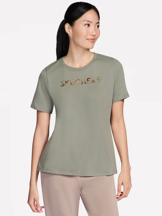 Foto van product Skechers Dazzle short Sleeve T-shirt CM Taupe / Olijf