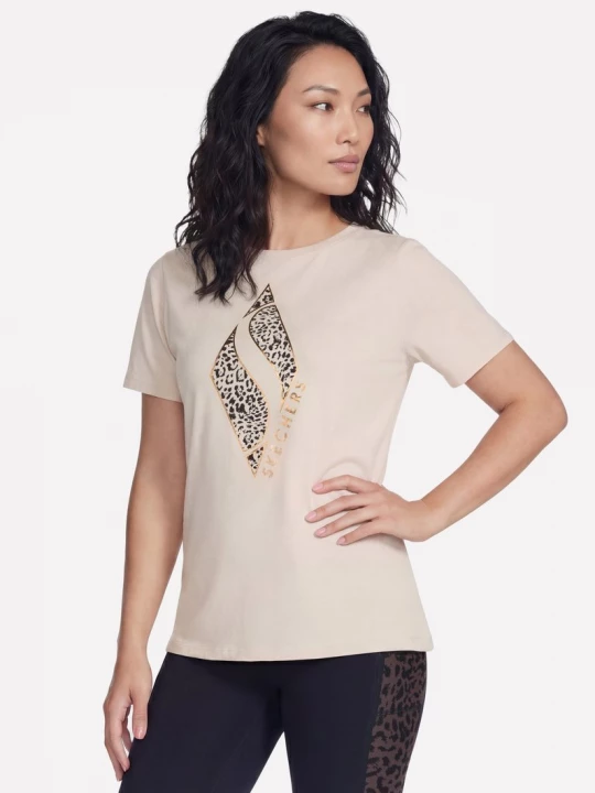 Foto van product Skechers Diamond Cheetah short Sleeve T-shirt CM Natuurlijk / Bruinen
