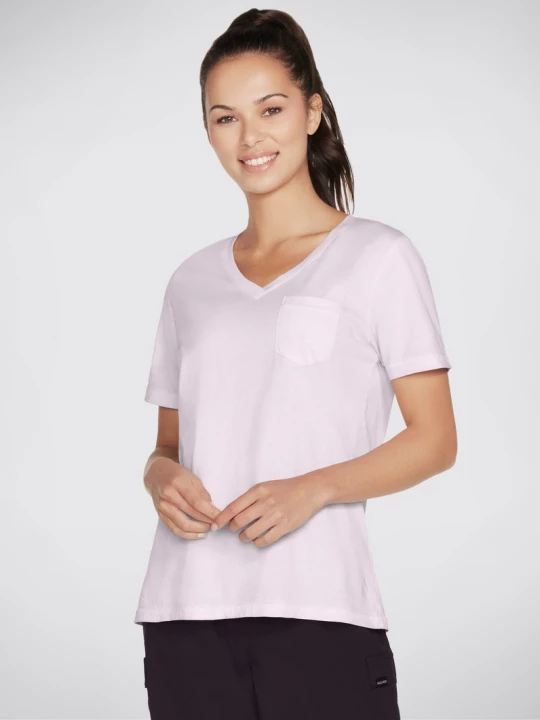 Foto van product Skechers Diamond Wash Hatha V-Neck Pocket T-shirt CM Purper / Lavendel