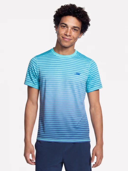 Foto van product Skechers Fade T-shirt CM Turkoois / Lavendel, Maat Small
