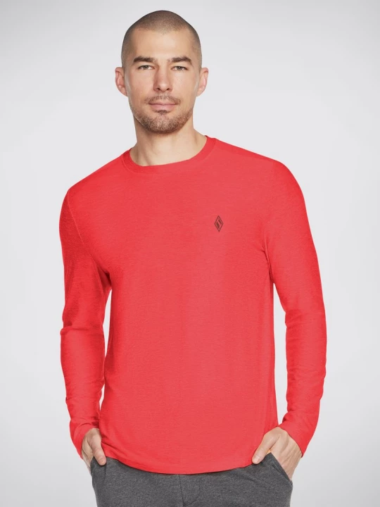 Foto van product Skechers GO DRI All Day L / S Diamond shirt Solid CM Gunmetal / Rood
