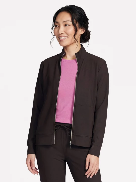 Foto van product Skechers GO Luxe Rib Everyday Full Zip jack CM Chocola / Zwart