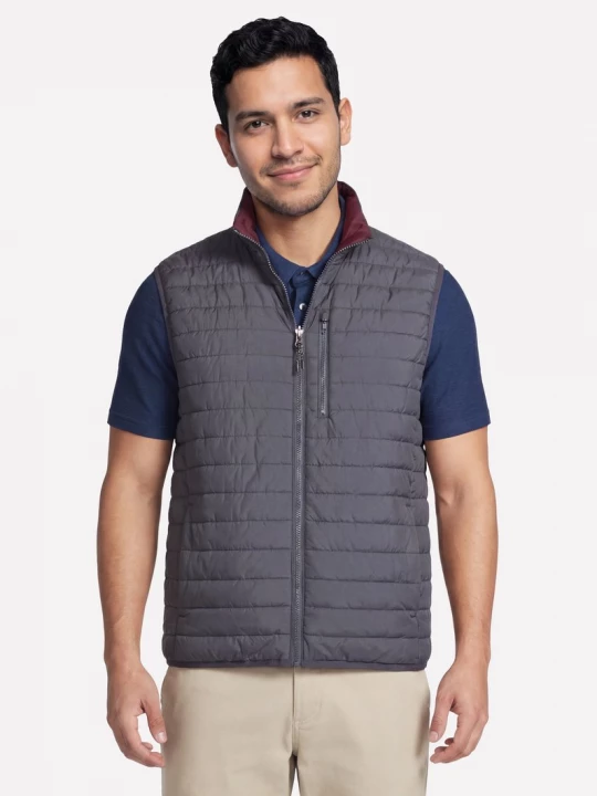 Foto van product Skechers GO SHIELD Cozy Fit Altitude Reversible Vest CM Zwart / Houtskool, Maat Small